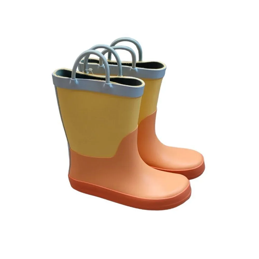 Girls Ali Colorblock Rain Boots ~ Cat and Jack (ORANGE) Sz 12 ~ NEW